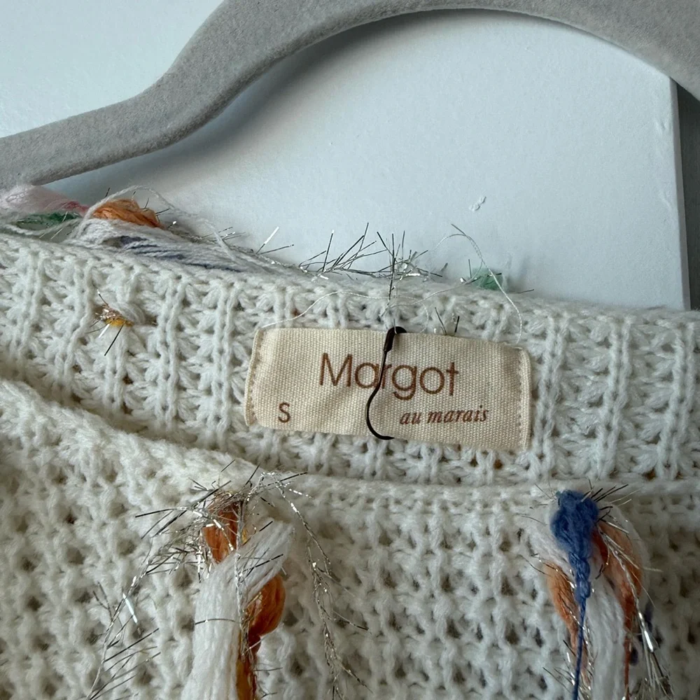 Margot Cream Multicolor Fringe Sweater - Picture 2 of 3